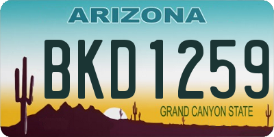 AZ license plate BKD1259