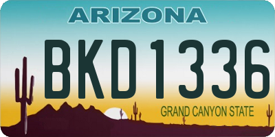 AZ license plate BKD1336