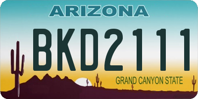 AZ license plate BKD2111