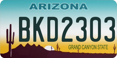 AZ license plate BKD2303