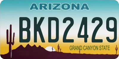 AZ license plate BKD2429