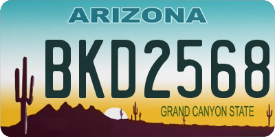 AZ license plate BKD2568