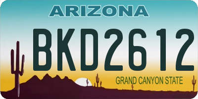 AZ license plate BKD2612