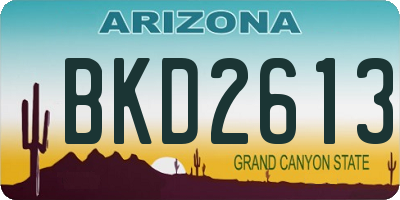 AZ license plate BKD2613
