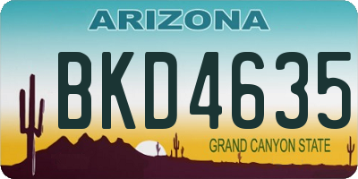 AZ license plate BKD4635