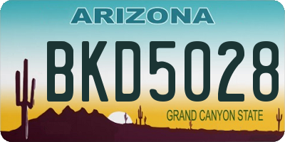 AZ license plate BKD5028
