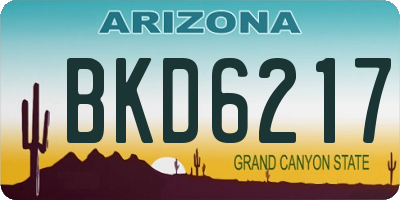 AZ license plate BKD6217