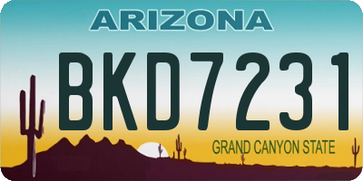 AZ license plate BKD7231