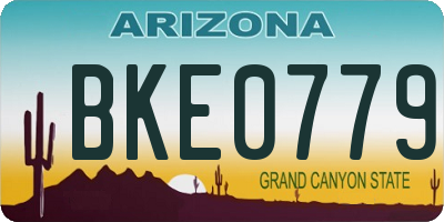 AZ license plate BKE0779