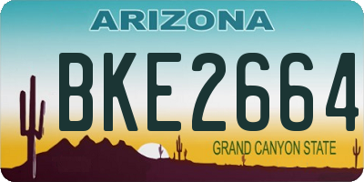 AZ license plate BKE2664