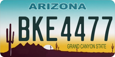 AZ license plate BKE4477