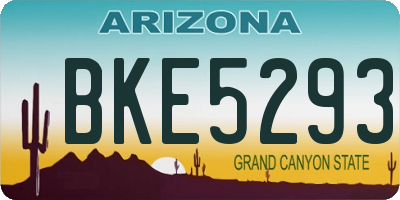 AZ license plate BKE5293