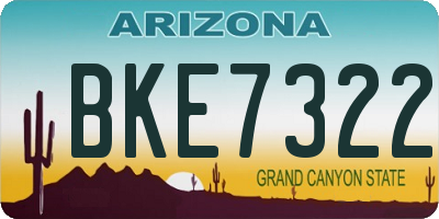 AZ license plate BKE7322