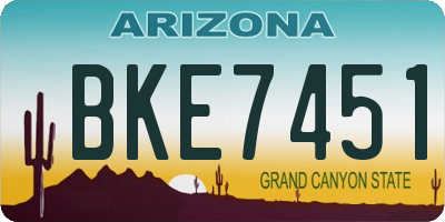 AZ license plate BKE7451