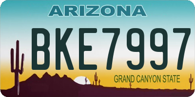 AZ license plate BKE7997