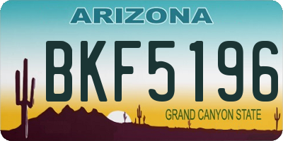 AZ license plate BKF5196