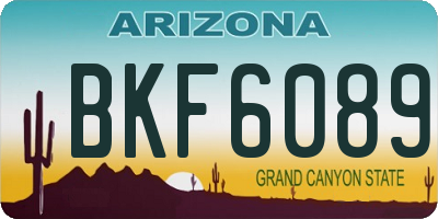 AZ license plate BKF6089