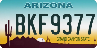 AZ license plate BKF9377