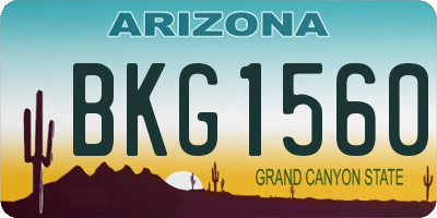 AZ license plate BKG1560