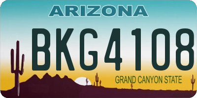 AZ license plate BKG4108