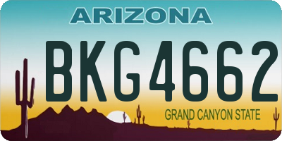 AZ license plate BKG4662