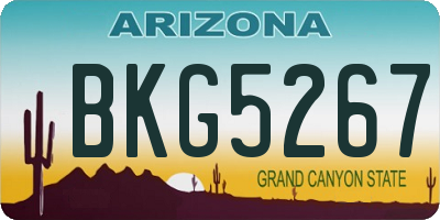 AZ license plate BKG5267