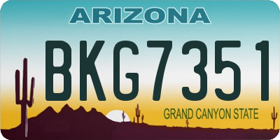 AZ license plate BKG7351