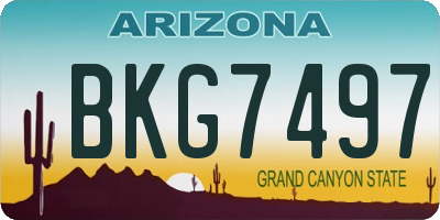 AZ license plate BKG7497