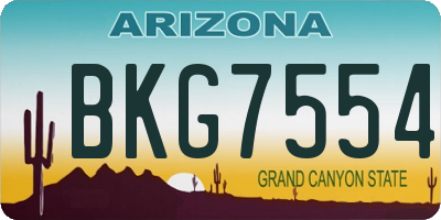 AZ license plate BKG7554