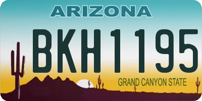 AZ license plate BKH1195