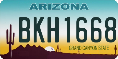 AZ license plate BKH1668