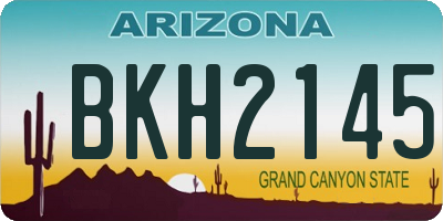 AZ license plate BKH2145