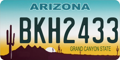 AZ license plate BKH2433