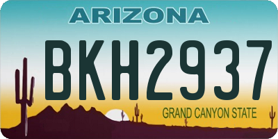 AZ license plate BKH2937