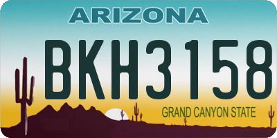 AZ license plate BKH3158