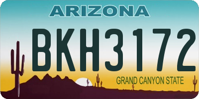 AZ license plate BKH3172