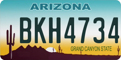AZ license plate BKH4734