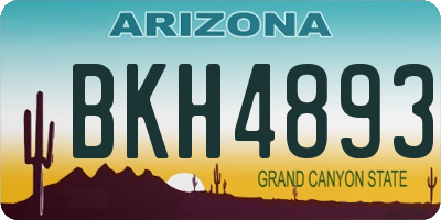 AZ license plate BKH4893
