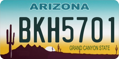 AZ license plate BKH5701