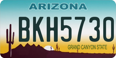 AZ license plate BKH5730