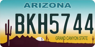 AZ license plate BKH5744