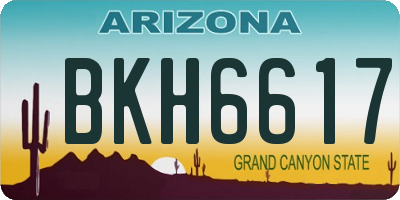 AZ license plate BKH6617