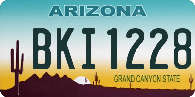 AZ license plate BKI1228
