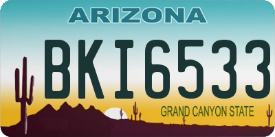 AZ license plate BKI6533