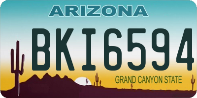 AZ license plate BKI6594