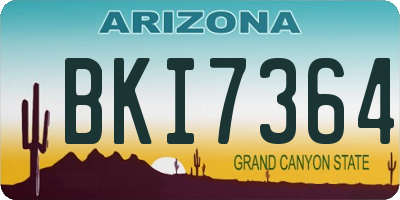 AZ license plate BKI7364