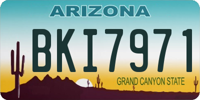 AZ license plate BKI7971