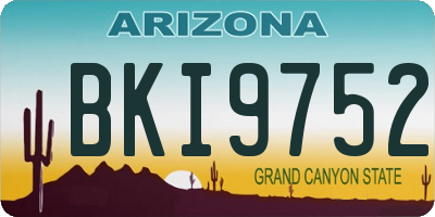 AZ license plate BKI9752