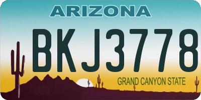 AZ license plate BKJ3778