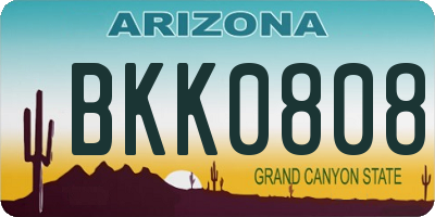 AZ license plate BKK0808